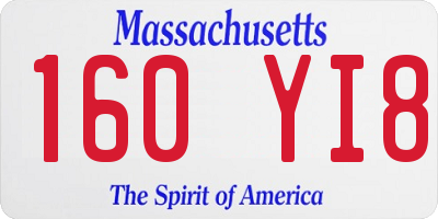 MA license plate 160YI8