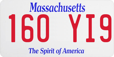MA license plate 160YI9