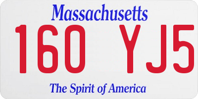 MA license plate 160YJ5