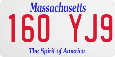 MA license plate 160YJ9