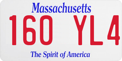 MA license plate 160YL4