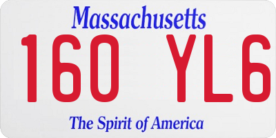 MA license plate 160YL6