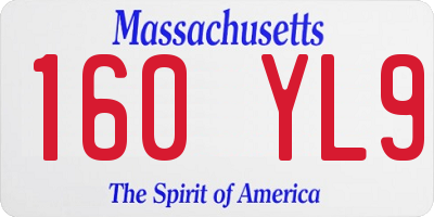 MA license plate 160YL9