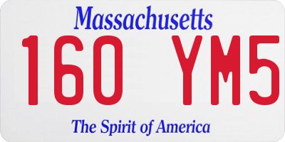 MA license plate 160YM5