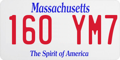 MA license plate 160YM7