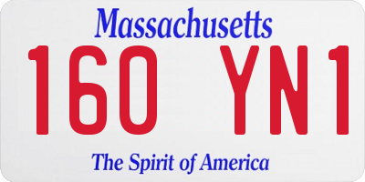 MA license plate 160YN1