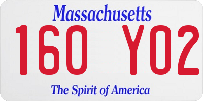 MA license plate 160YO2