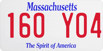 MA license plate 160YO4