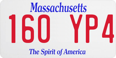 MA license plate 160YP4