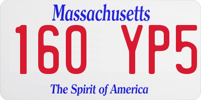 MA license plate 160YP5