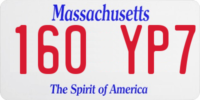MA license plate 160YP7