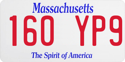 MA license plate 160YP9