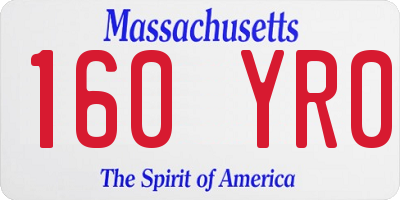 MA license plate 160YR0