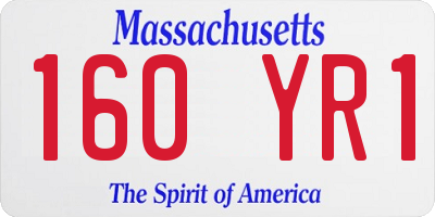MA license plate 160YR1