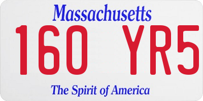 MA license plate 160YR5