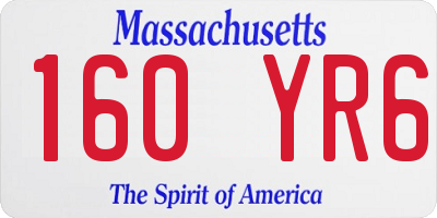 MA license plate 160YR6