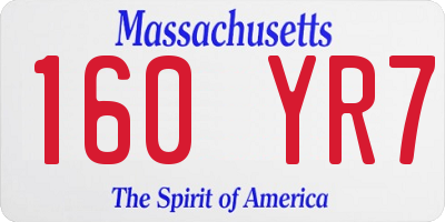 MA license plate 160YR7
