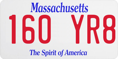 MA license plate 160YR8