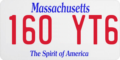 MA license plate 160YT6
