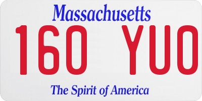 MA license plate 160YU0