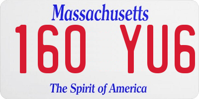 MA license plate 160YU6