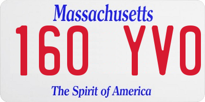 MA license plate 160YV0