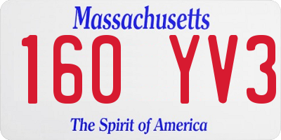 MA license plate 160YV3