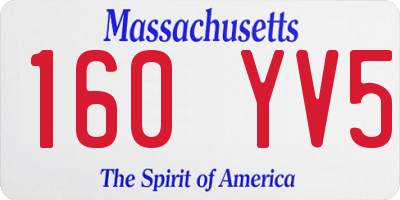 MA license plate 160YV5