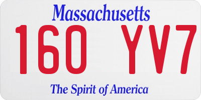 MA license plate 160YV7