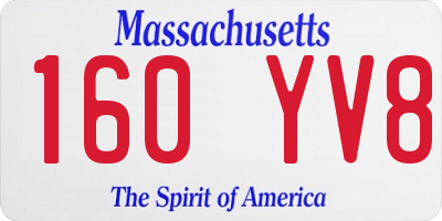 MA license plate 160YV8