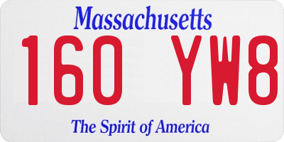 MA license plate 160YW8