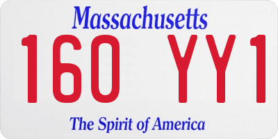 MA license plate 160YY1
