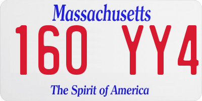 MA license plate 160YY4