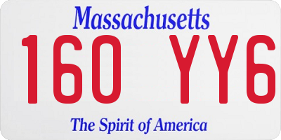 MA license plate 160YY6
