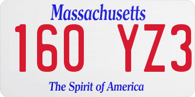 MA license plate 160YZ3