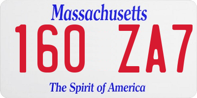 MA license plate 160ZA7