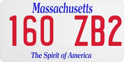 MA license plate 160ZB2