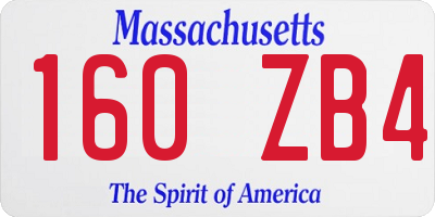 MA license plate 160ZB4