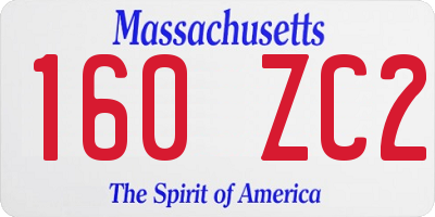 MA license plate 160ZC2