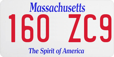 MA license plate 160ZC9