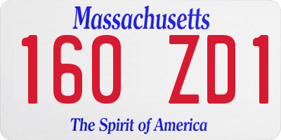 MA license plate 160ZD1