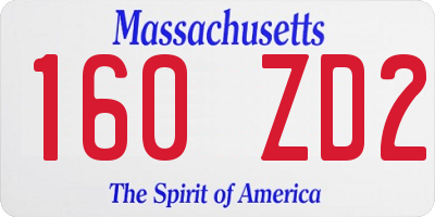 MA license plate 160ZD2