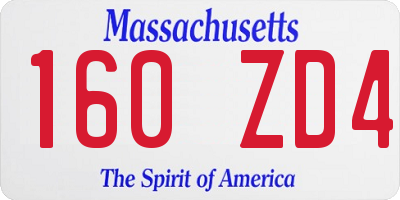 MA license plate 160ZD4