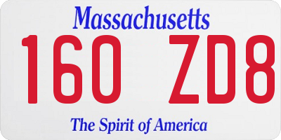 MA license plate 160ZD8