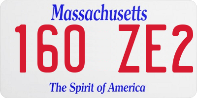 MA license plate 160ZE2