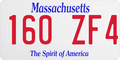 MA license plate 160ZF4