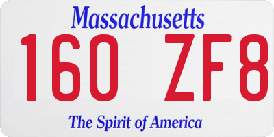 MA license plate 160ZF8