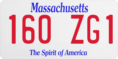 MA license plate 160ZG1
