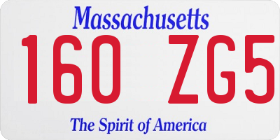 MA license plate 160ZG5