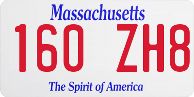MA license plate 160ZH8